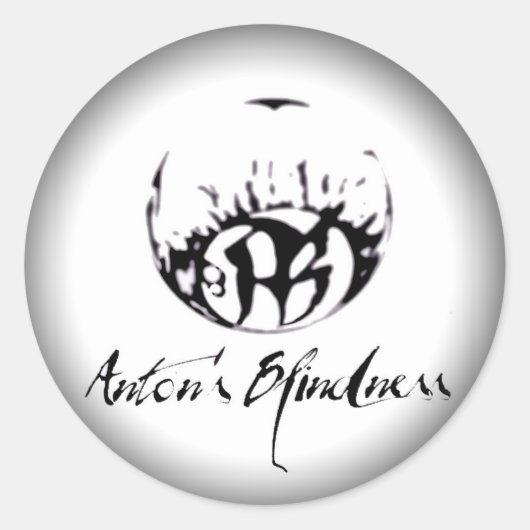 黒の丸いステッカーにフェードカスタマイズ- ラウンドシール (正面)