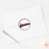 黒の丸いステッカーにフェードカスタマイズ-  ラウンドシール (封筒)