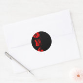 黒の丸いステッカーにフェードカスタマイズ-  ラウンドシール (封筒)