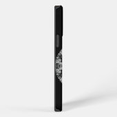 黒の丸ファンシーいデザイン。 iPhoneケース (右側面)