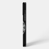 黒の丸ファンシーいデザイン。 iPhoneケース (左側面)
