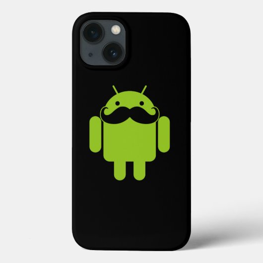 黒の人間の特徴をもつロボット髭 Case-Mate iPhoneケース (裏面)