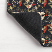 黒の仮面舞踏会マスク マウスパッド (コーナー)