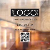 黒の会社ロゴ ストアフロント QR コード 連絡先情報 ウィンドウサイン (シート2)