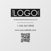 黒の会社ロゴ ストアフロント QR コード 連絡先情報 ウィンドウサイン (シート)
