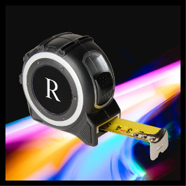 黒の作業員用ギフトツール 白いイニシャル メジャー