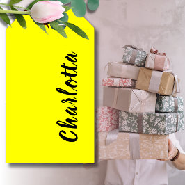 黒の個人用設定 |ネオンイエローカラー ギフトタグ