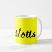 黒の個人用設定 |ネオンイエローカラー コーヒーマグカップ (正面右)