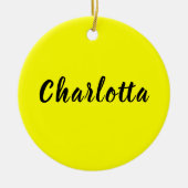 黒の個人用設定 |ネオンイエローカラー セラミックオーナメント (正面)