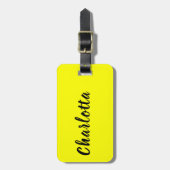 黒の個人用設定 |ネオンイエローカラー ラゲッジタグ (正面縦)