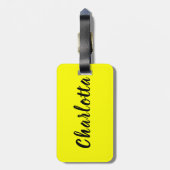 黒の個人用設定 |ネオンイエローカラー ラゲッジタグ (裏面縦)