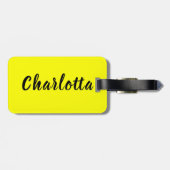 黒の個人用設定 |ネオンイエローカラー ラゲッジタグ (裏面横)