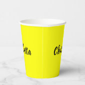 黒の個人用設定 |ネオンイエローカラー 紙コップ (右)
