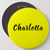 黒の個人用設定 |ネオンイエローカラー 缶バッジ (正面&裏面)