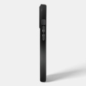 黒の光沢のあるスフェイクテンレス鋼ルックモノグラム Case-Mate iPhoneケース (裏面 / 左)