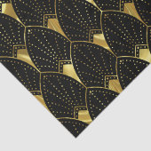 黒の光沢のある金ゴールドアールデコパターン 薄葉紙 (詳細)