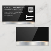 黒の光沢 | ソーハンマー | QRバーコード 名刺 (正面/裏面)