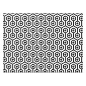 黒の八角形ジオメトリパターン テーブルクロス (正面(横))