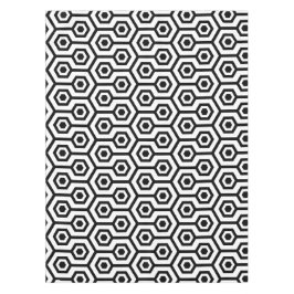 黒の八角形ジオメトリパターン テーブルクロス