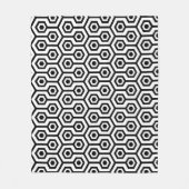 黒の八角形ジオメトリパターン フリースブランケット (正面)