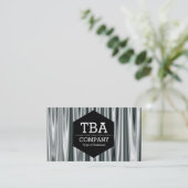 黒の六角形 – 銀のカーテン01 名刺 (スタンド正面)