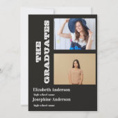 黒の共同お祝い卒業パーティー2の写真 招待状 (裏面)