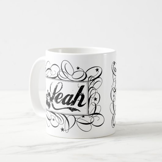 黒の内部のスタイリッシュなフレームでリアを名前を挙げて下さい コーヒーマグカップ (正面左)