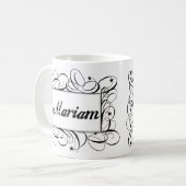 黒の内部のスタイリッシュなフレームでMariamを挙げて下さい コーヒーマグカップ (正面左)