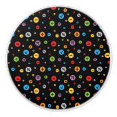 黒の円パタカラフルーンの数学記号 セラミックノブ (正面)