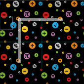 黒の円パタカラフルーンの数学記号 ファブリック (タイル)