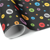 黒の円パタカラフルーンの数学記号 ラッピングペーパー (ロールコーナー)