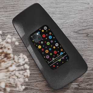 黒の円パタカラフルーンの数学記号 iPhone 13 MINIケース