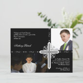 黒の写真のシルバークロス  -  -  -  -  -  - 招待状 (スタンド正面)