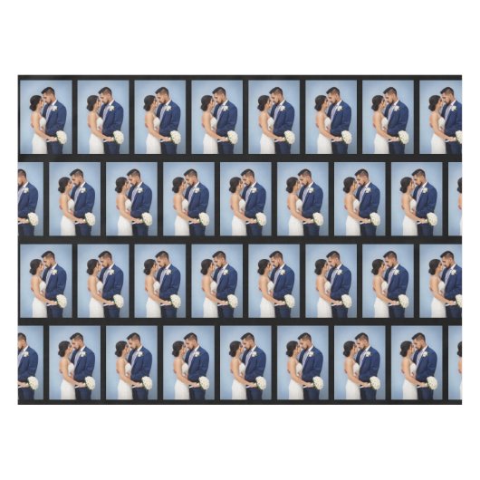 黒の写真のパターパーソナライズされたン テーブルクロス (正面(横))