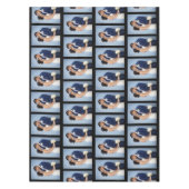 黒の写真のパターパーソナライズされたン テーブルクロス (正面)