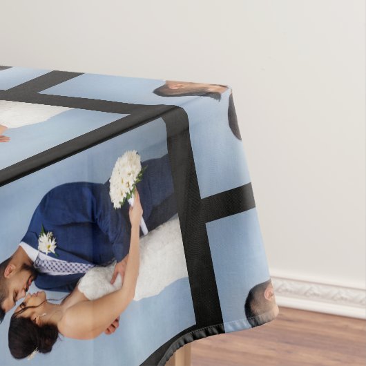 黒の写真のパターパーソナライズされたン テーブルクロス (インサイチュ)