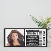 黒の写真 卒業パーティー チケット 招待状 (スタンド正面)