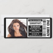 黒の写真 卒業パーティー チケット 招待状 (正面)