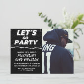 黒の写真 52歳の誕生日招待状 メンズ 招待状 (スタンド正面)