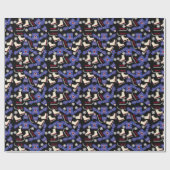 黒の冬のセーターのセットそしてスケート ラッピングペーパー (フラット)