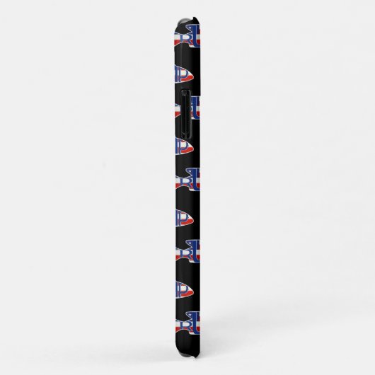 黒の切り札の魚の国旗 Case-Mate iPhoneケース (裏面/右)