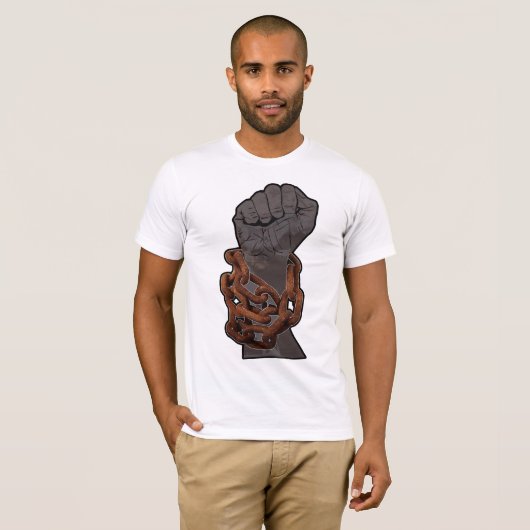 黒の力で拳を上げたTシャツ Tシャツ (正面フル)