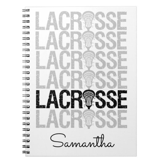 黒の動揺してラクロス ノートブック (正面)
