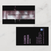 黒の勾配の光沢がある紫色のピンクのビーズ 名刺 (正面/裏面)