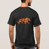 黒の半袖Tシャツに赤と青のスモーキーなヒョウ柄 Tシャツ (裏面)