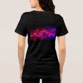 黒の半袖Tシャツの赤と青の炎 トライブレンドTシャツ (裏面)