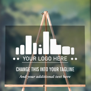 黒の半透明あなたのロゴとタグラインのビジネス アクリルサイン