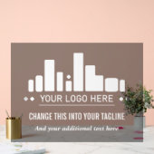 黒の半透明あなたのロゴとタグラインのビジネス アクリルサイン (ウェディング)