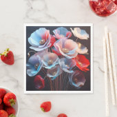 黒の半透明のポピー スタンダードランチョンナプキン (インサイチュ)