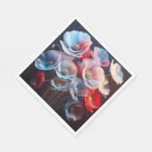 黒の半透明のポピー スタンダードランチョンナプキン (角)